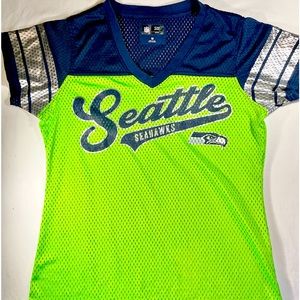 NFL Seahawks Women’s Jerseys Size Medium Silver Outline